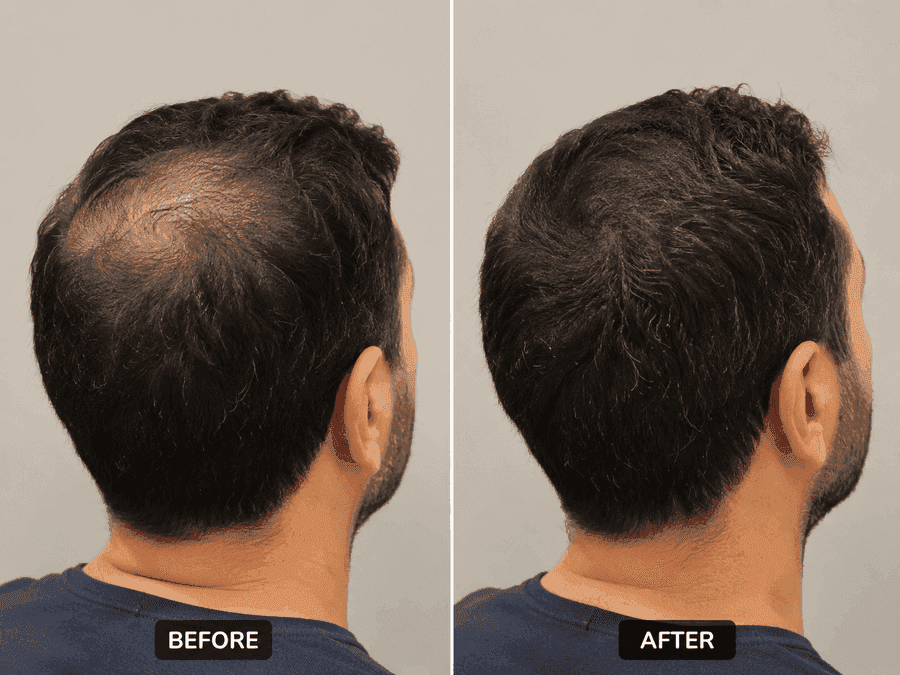 Before and after HairGain® treatment results